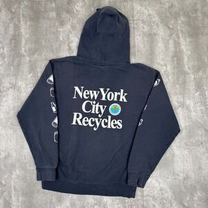 OnlyNY Hoodie Men's Small Blue Spell Out Sweatshirt Rap New York City Recycles